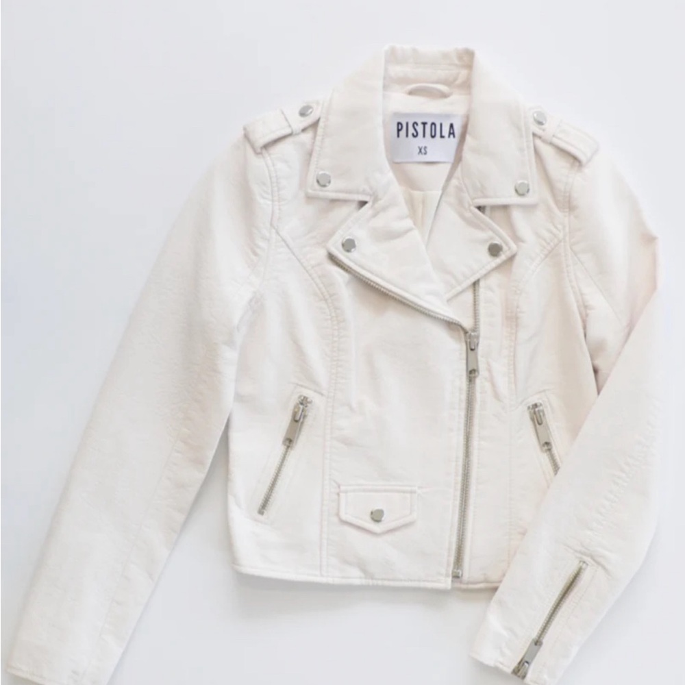 Pistola - Marni Vegan Moto Jacket in Alabaster